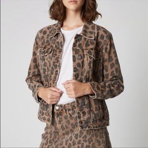 Blank NYC leopard “catwalk” denim jacket
